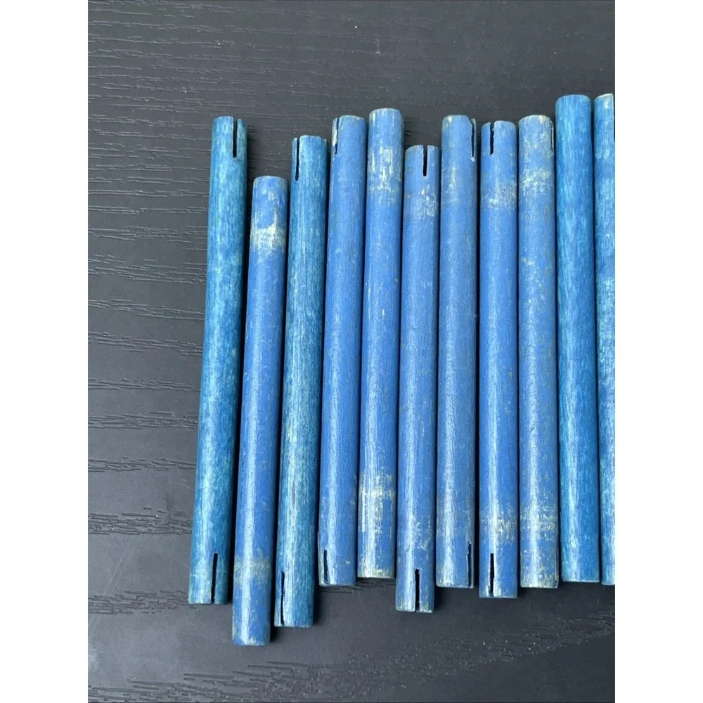 Tinkertoy 25 Blue Wooden Connectors Replacement Parts Lot Vintage‎ Toy Pieces